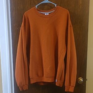 Russell Athletic Orange Crewneck Sweater Cozy Pullover